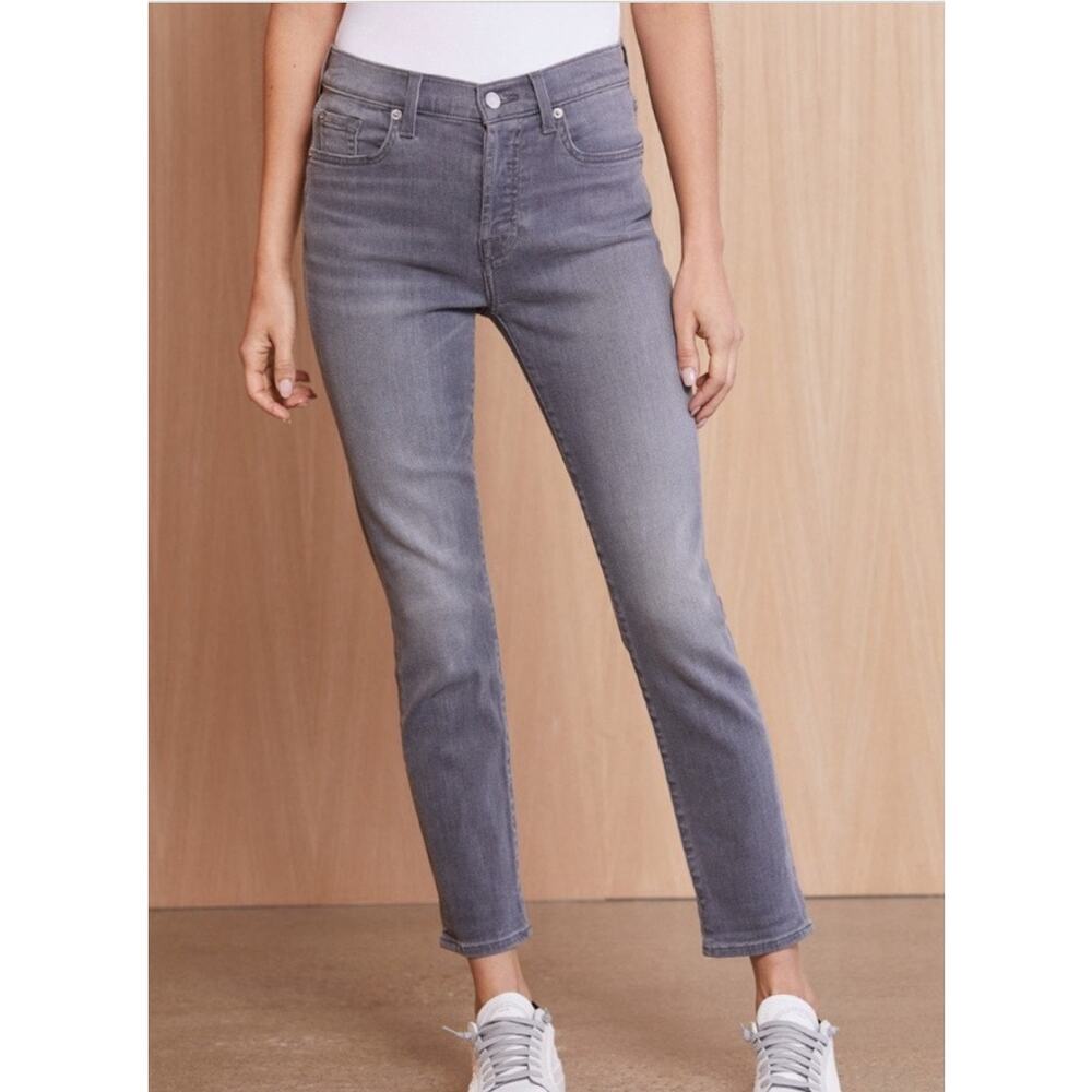 7 for All Mankind Josefina Luxe Vintage Char Grey Boyfriend denim 28